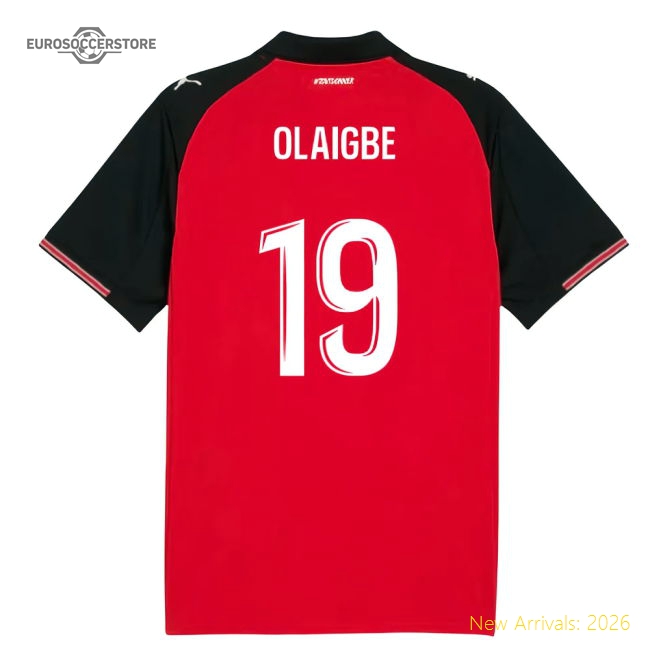 2025-2026 Stade Rennais Home Shirt (Olaigbe 19)-Vantage Point Soccer